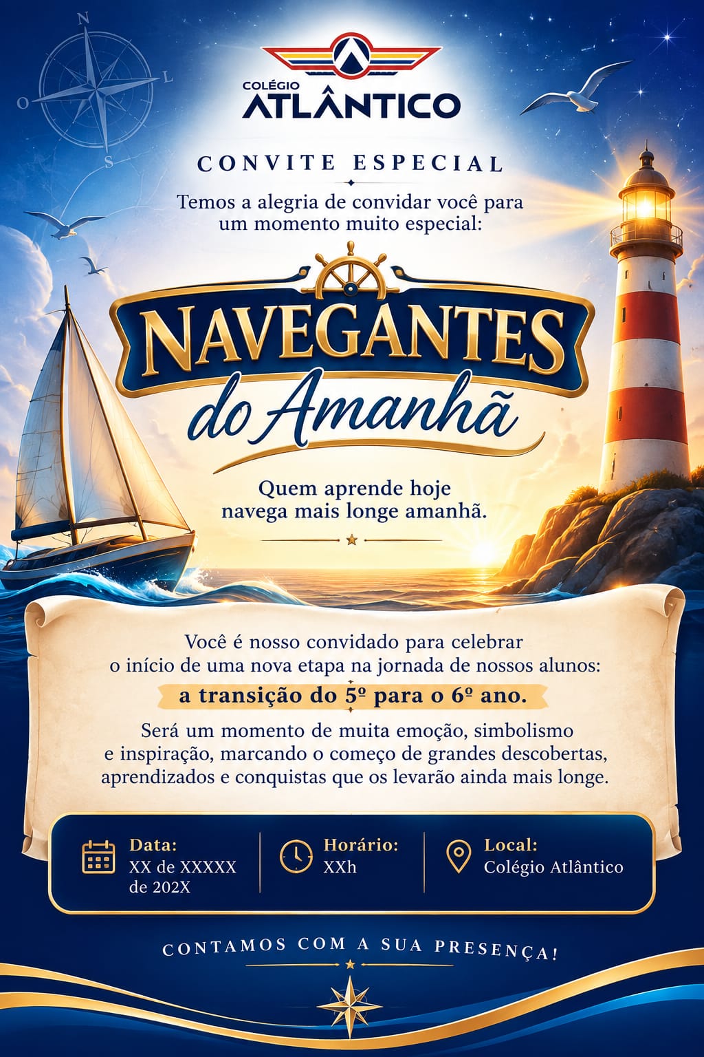 Convite Navegantes do Amanhã — Colégio Atlântico
